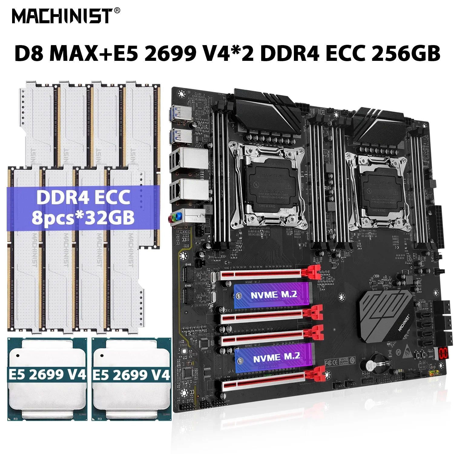 MACHINIST X99 D8 MAX Набор материнских плат LGA 2011-3 Комплект ...