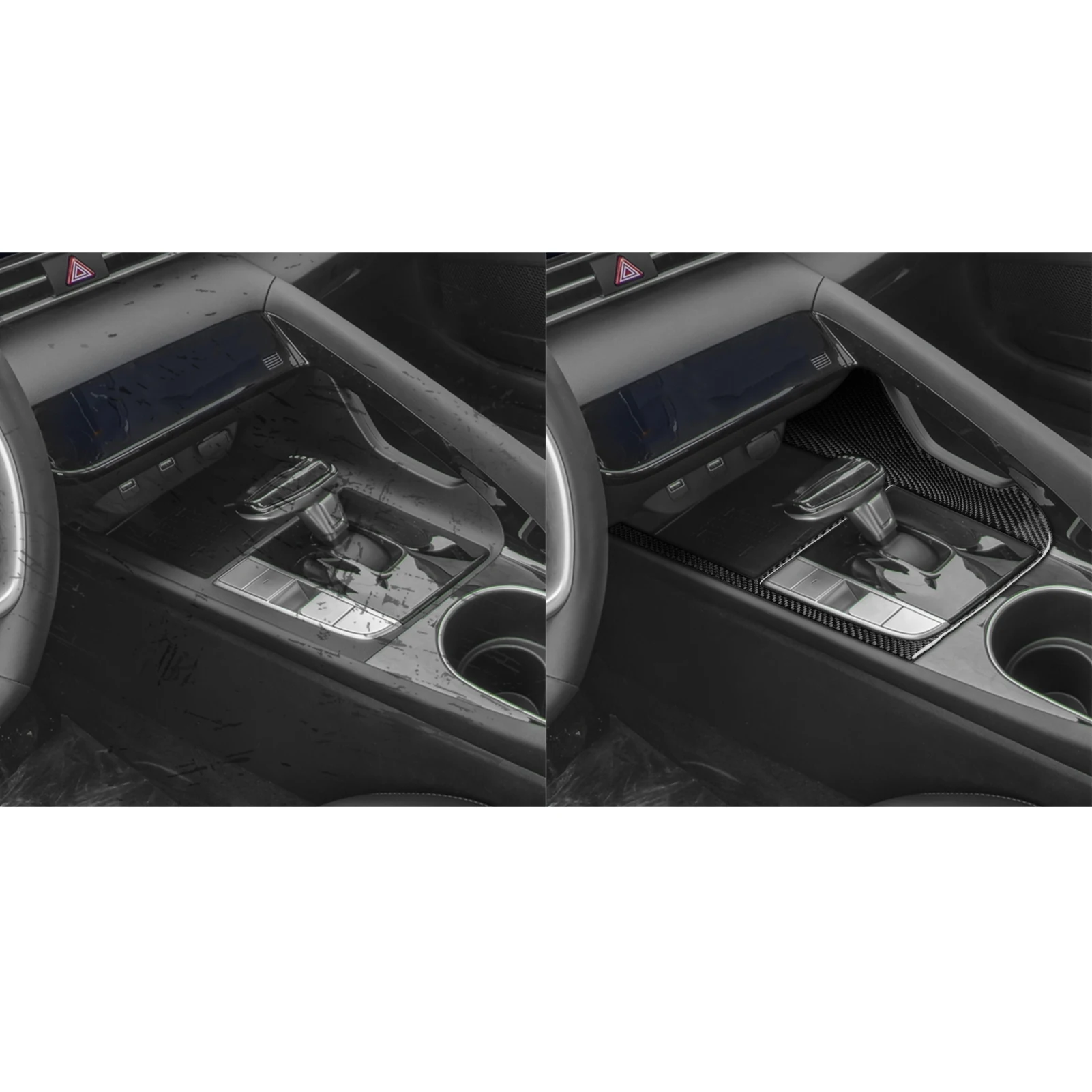Фото Для Hyundai Elantra CN7 2021-2026: Декоративная накладка на панель центральной консоли и рамку переключения передач из углеродного волокна, аксессуар для автомобиля №3