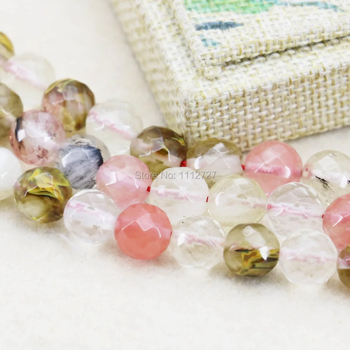 

10mm Multicolor Watermelon Tourmaline Round Beads Accessory Craft Loose Beads Semi Finished Stone Faceted Jewelry Making Fitting