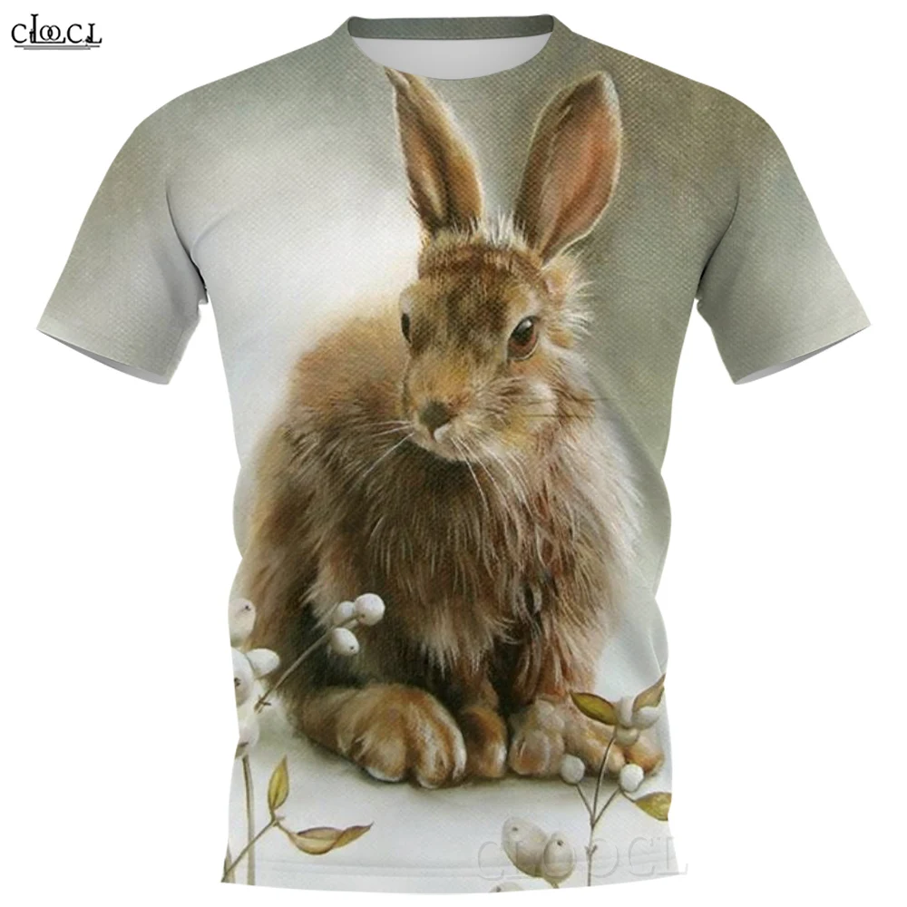 

Мужская футболка CLOOCL с коротким рукавом, футболка с принтом пасхального кролика, топы, одежда унисекс, летний модный пуловер, рубашки из полиэстера