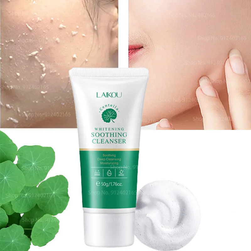 

Centella Facial Cleanser Face Wash Foam Shrink Pores Soothing Oil Control Gentle Cleansing Dark Spots Fade Whitening Face Care