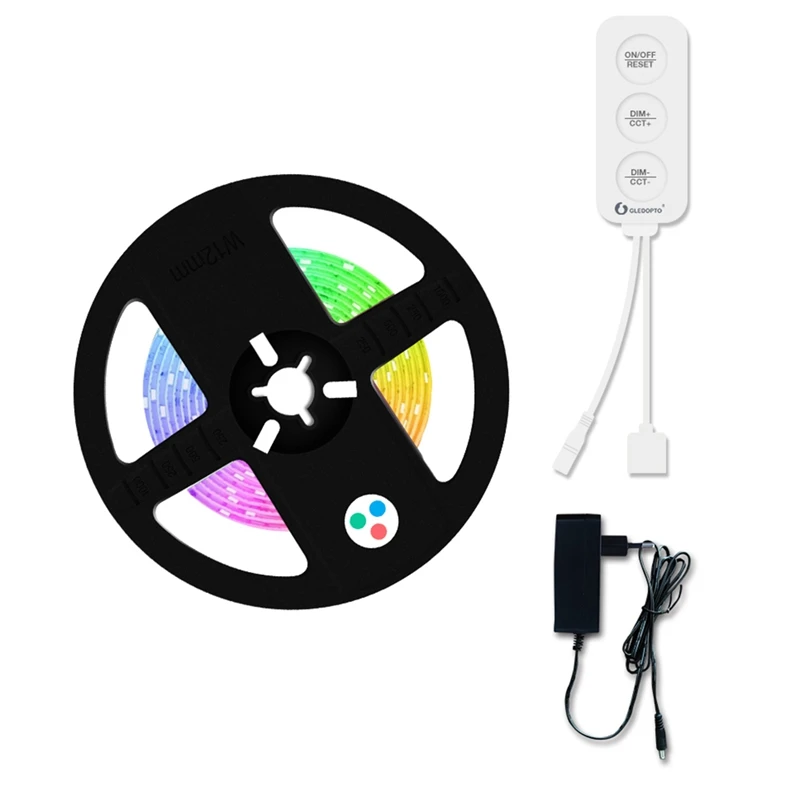 

GLEDOPTO Zigbee 3.0 Smart LED Light Strip Controller 2M RGB+CCT 2.4G Wireless Remote Control Compatible Alexa Home EU Plug