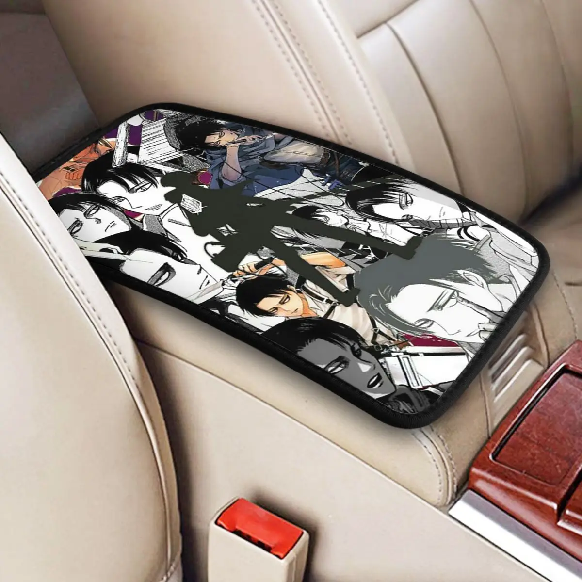 

Центральная консоль Леви из атаки на титанов, Накладка для автомобилей, аниме, автомобильные аксессуары, внутренний подлокотник, накладка