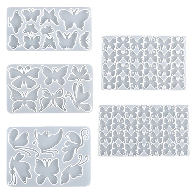 

Butterfly Pendant Resin Mold Crystal Epoxy Resin Mold Jewelry Casting Mold with Hole Silicone Mold DIY Craft Pendant Keychain