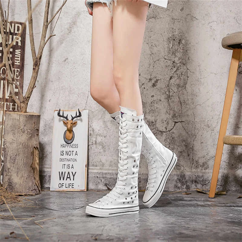 

Shoelaces and side zippers, canvas, casual style, fashion, hip hop