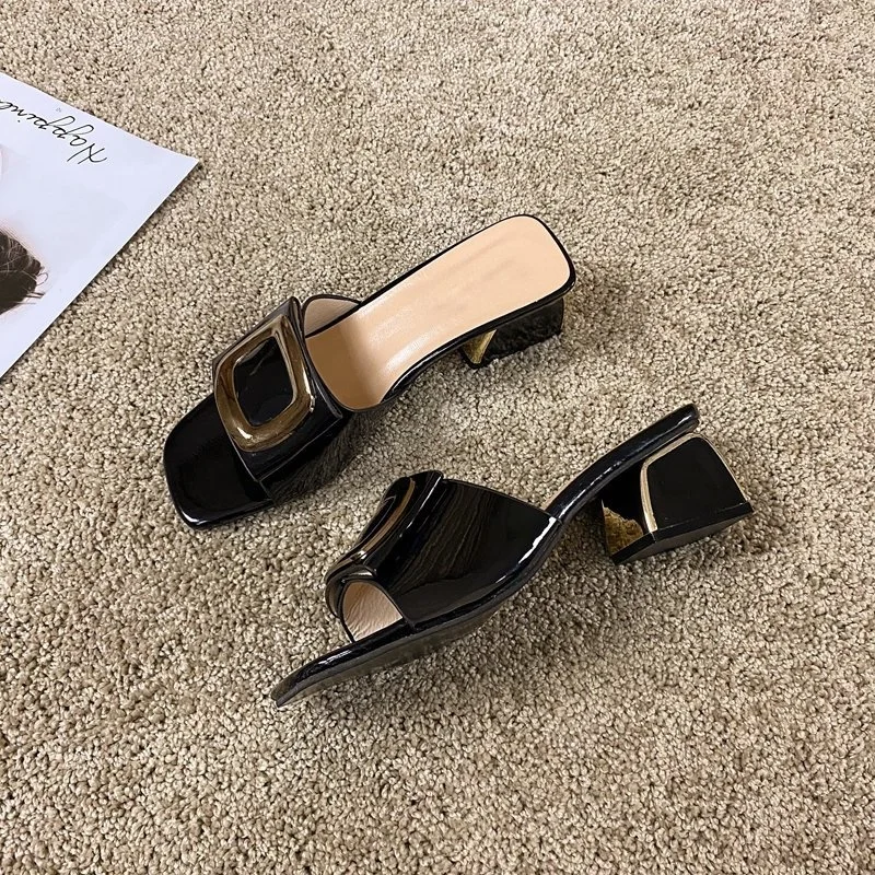 

Alo cnc 2022 New 2022fashionable Spring/summer Ladies Solid Color Square Head Low Heel Casual Slippers Good-shoes