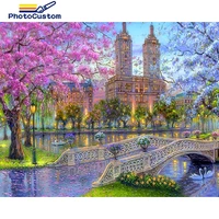photocustom diy paint by numbers build drawing on canvas hand painted painting art gift coloring by number scenery kits home dec