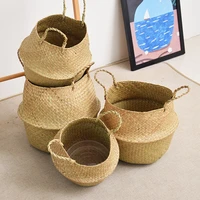 seaweed woven flower basket portable rattan simulation plant artificial tree bonsai special flowerpot