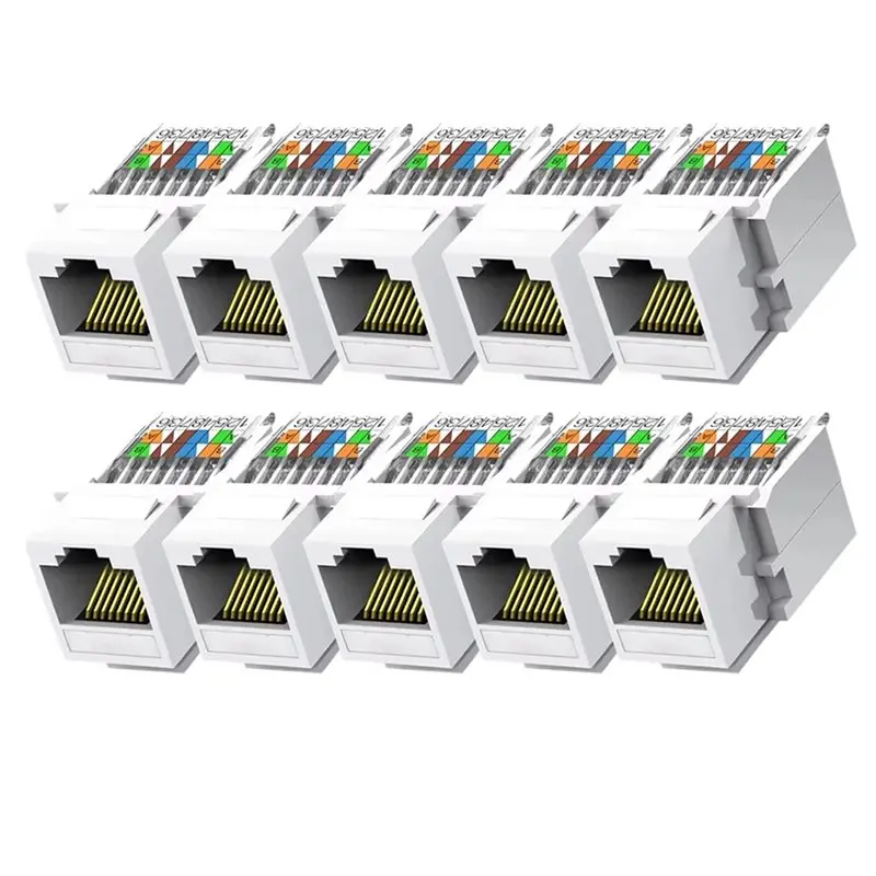 Фото A13E-RJ45 Cat5e Ethernet Keystone Jack без пресс-инструмента, модульный соединитель RJ45 без инструментов, гнездовой разъем для настенного монтажа. №1