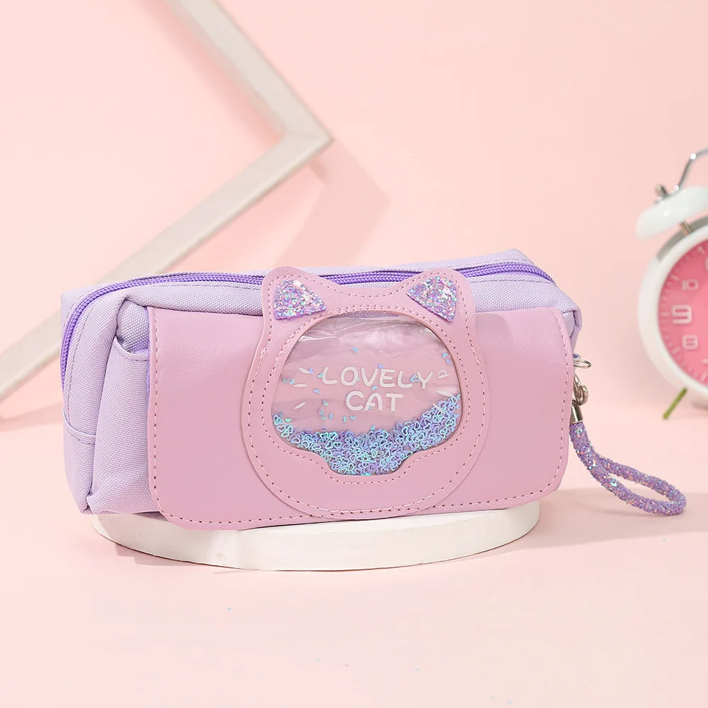 

Quicksand Pencil Bag Cheap Kawaii Stationery School Pencil Cases for Girls Girl School Kit Cute Korean Stationery Boxes Supplies