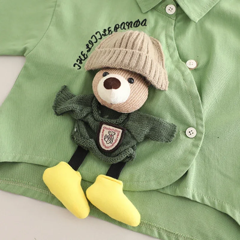 Новая осенняя одежда для малышей детская рубашка с длинными рукавами и брюками