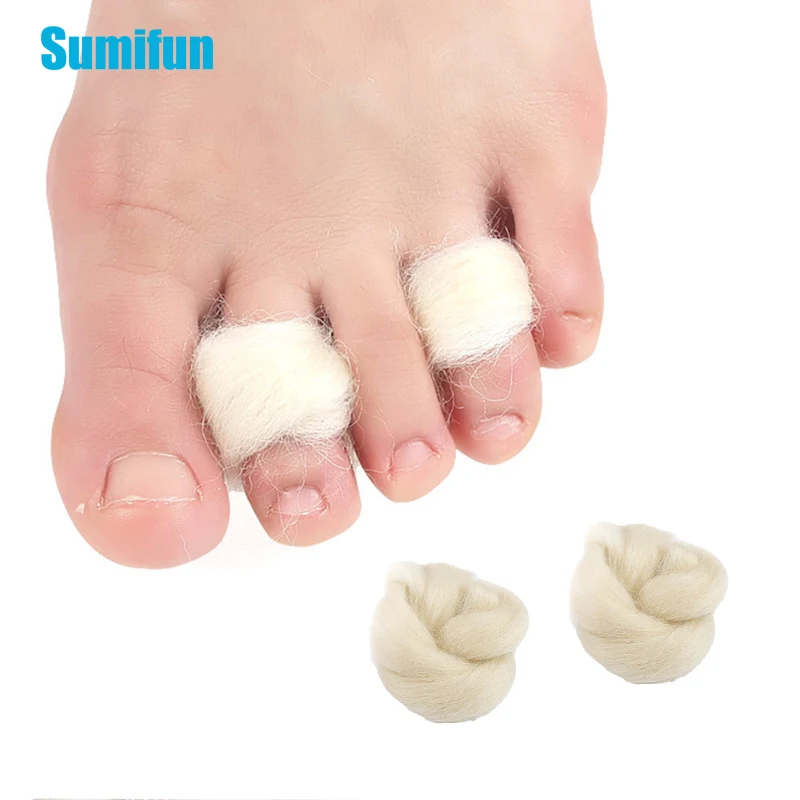 1/2/4Pcs Wool Toe Separator Soft Foot Pad Bunion Toe Overlap Correction Orthopedics Protective Case Tools Feet Corn Wear Sticker