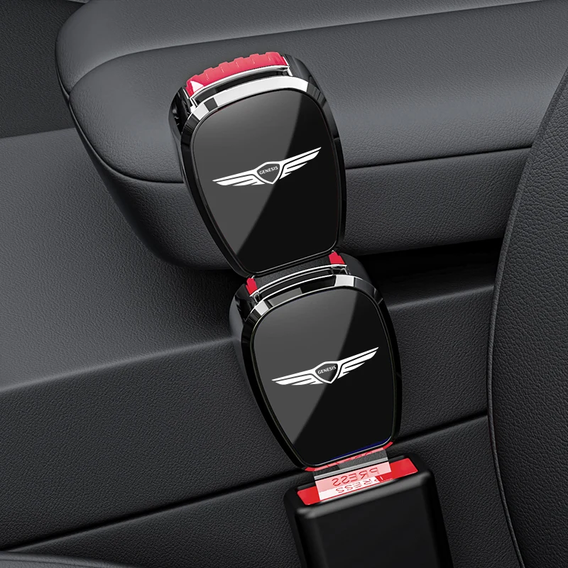 Фото Car Seat Belt Clip Extender Metal Badge Lock Buckle For Genesis G80 GV70 GV80 GV60 G70 Essentia Neolun G90 GV90 X Car №5