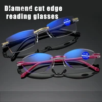 zuee reading glasses men anti blue rays presbyopia goggles women vintage rimless eyewear diopter 1 0 1 5 2 0 2 5 3 0 3 5 4 0