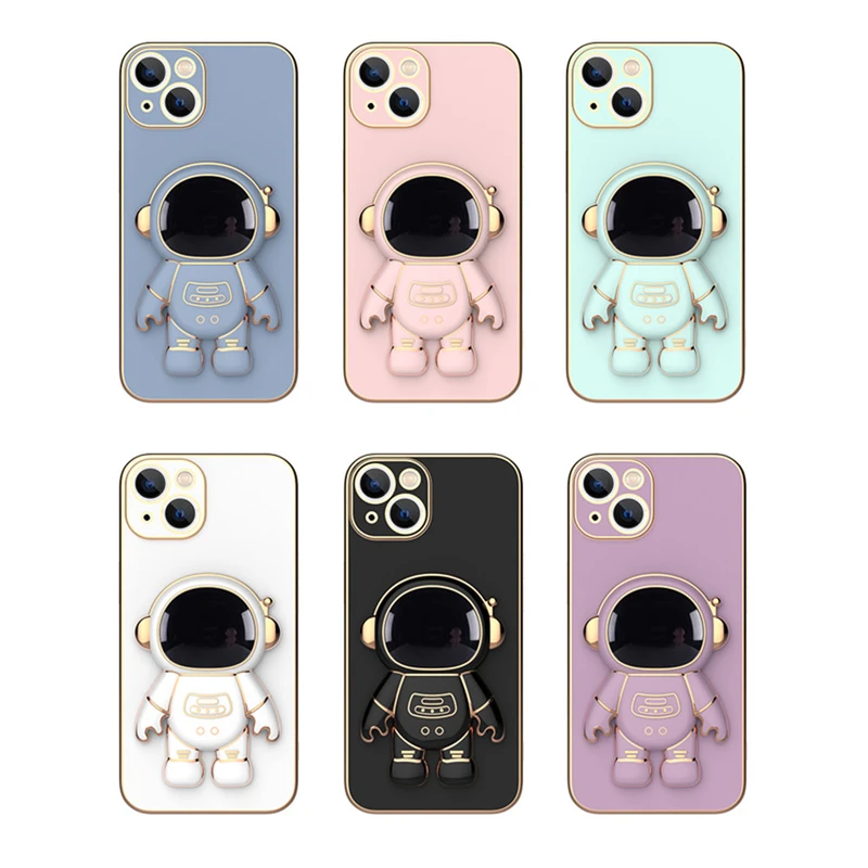 

For iPhone 6S 7 8 Plus X XS Max XR 11 12 13 Pro Max SE 2 3 Cover With Phone Holder Stand Astronaut For iPhone Cases Accessories
