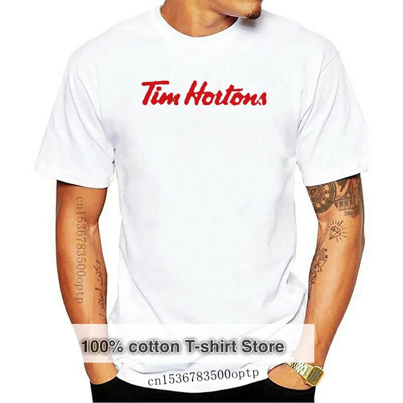 

2019 New hot men's summer men's casual short sleeved T-shirt Tim Hortons T-shirt