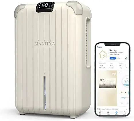 

Small Dehumidifier for Bedroom 580 sq ft Portable Dehumidifiers for Home with APP 60oz Capacity Smart Mini Dehumidifier for Bath
