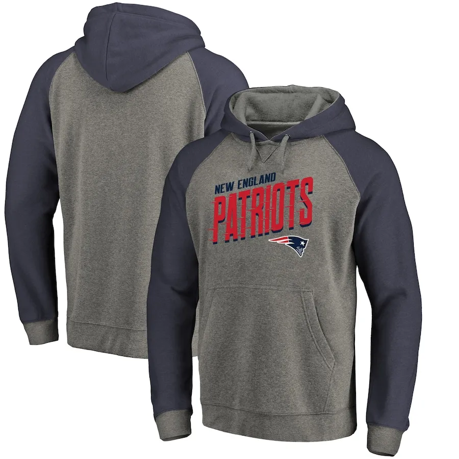 

New England Men Hoodies sweatshirt Pro Line by Fanatics Branded Slant Strike Tri-Blend Raglan Pullover football Patriots Hoodie