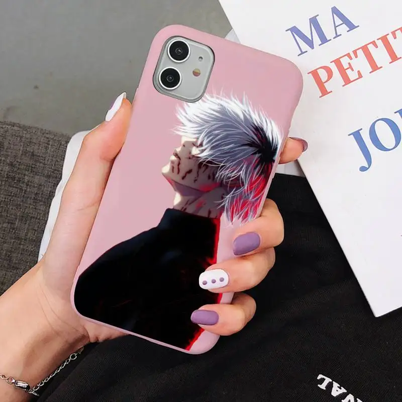 

Japanese Anime Tokyo Ghoul Phone Case for iPhone 11 12 13 Mini Pro Xs Max 8 7 6 6S Plus X XR Solid Candy Color Case