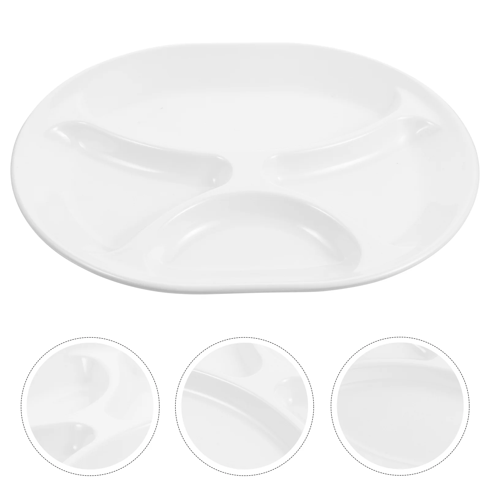 

Fast Food Plate Divided Plates Adults Home Canteen Storage Compartment Tray Melamine Snack Serving Dessert Trays