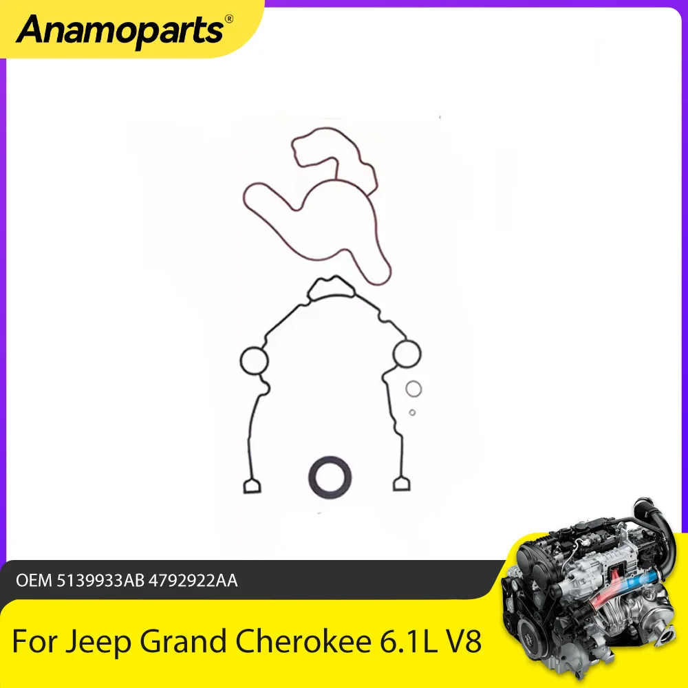 

Комплект прокладок деталей двигателя подходит для 6.1 L V8 GAS EZB EZD EZH для 06-10 Jeep Grand Cherokee 6.1L 5139933AB 4792922AA
