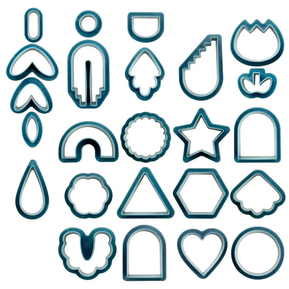 

[ READY STOCK ] 24pcs Earrings Cutters Set Botanical Geometrical Shape Polymer Clay Molds For Jewelry Earrings Making