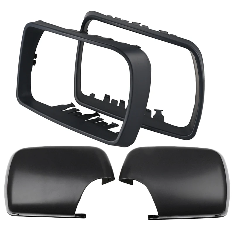 

2 Pair Car Left Right Rear View Side Mirror Cover For Bmw X5 E53 3.0D/3.0I/4.4I: 1 Pair ABS Door Wing Mirror Cover & 1 Pair Rear