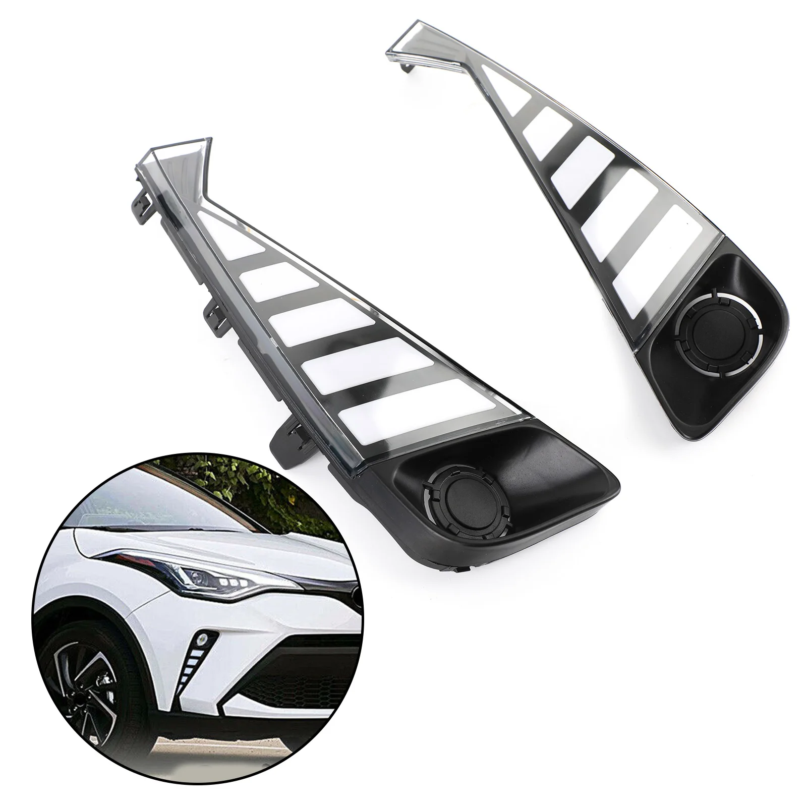 

Areyourshop For Toyota C-HR CHR 2020 2021 Fog Lamp DRL LED Daytime Running Light Fog Light with Turn Signal