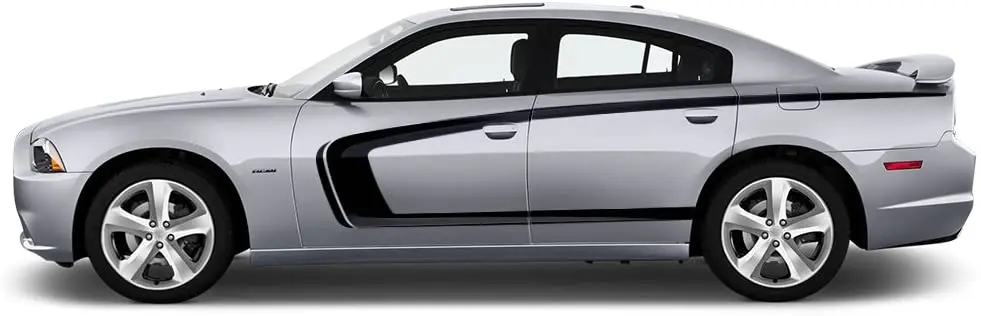 

Фабричное ремесло C-полоса боковая графика комплект 3 м виниловая наклейка обертка совместима с Dodge Charger 2011-2014 матовый черный