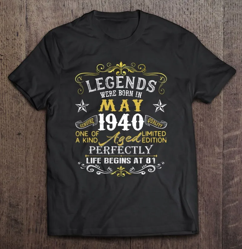 

Legends Were Born In May 1940 81St Birthday Oversized T-Shirt Graphic T Shirts T Shirt Manga Black Top Tshirt T Shirt Graphict