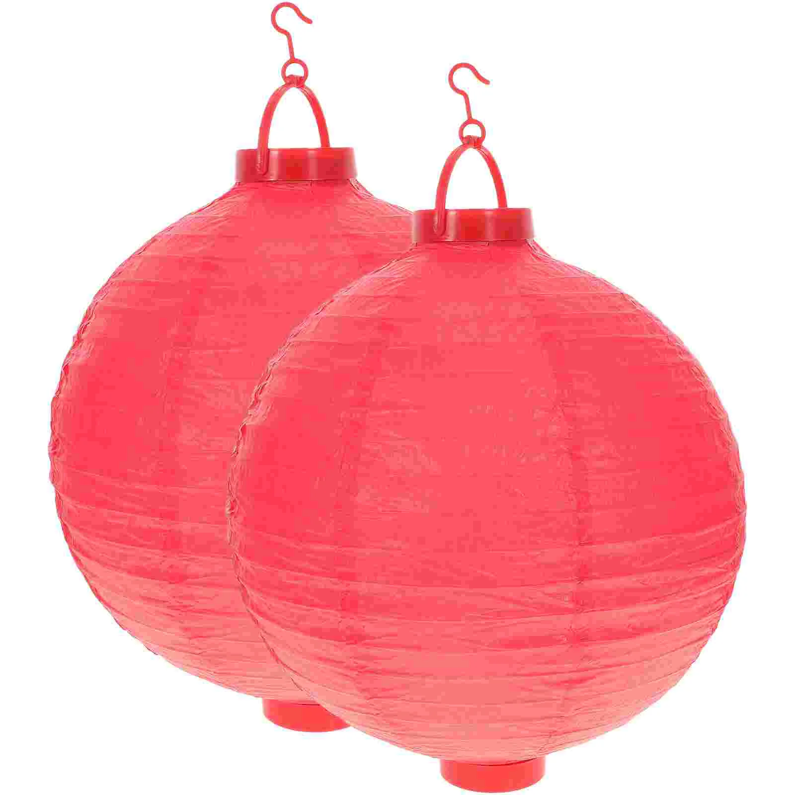 

Chinese Lanterns Red New Year Lantern Lighted Decorations Lunar Japanese Lamps Paper Spring Festival Withlight Lights Decoration