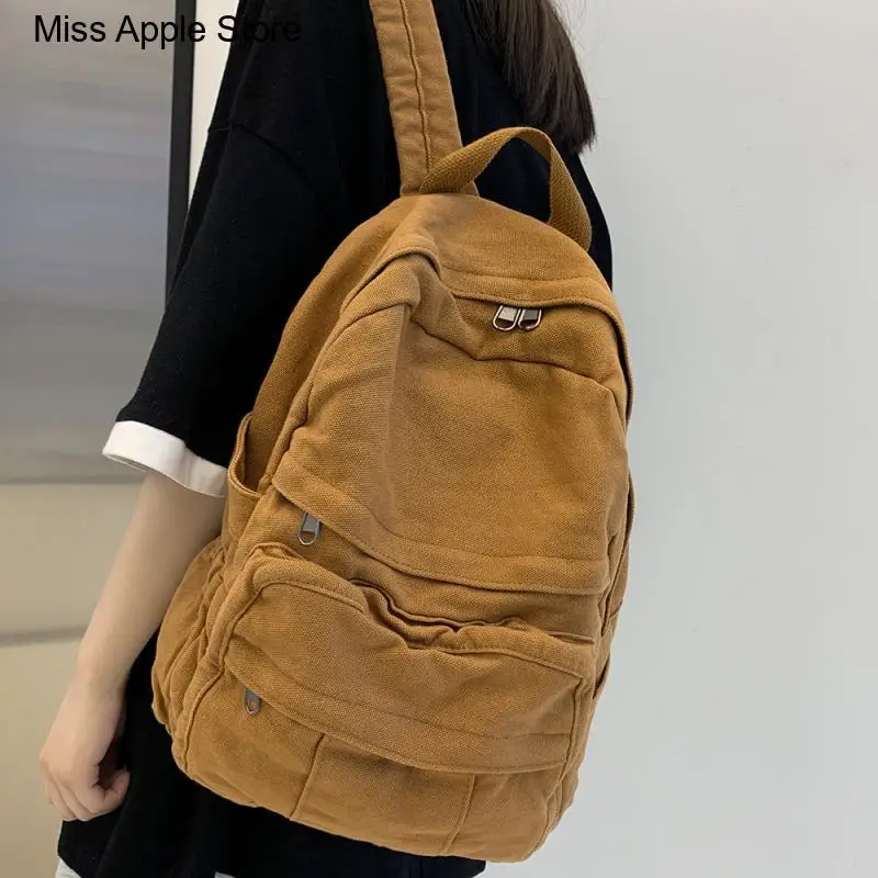 

Travel Kawaii Ladies Backpack Girl Fabric School Bag New Fashion College Student Vintage Women Backpack Canvas Female Laptop Bag