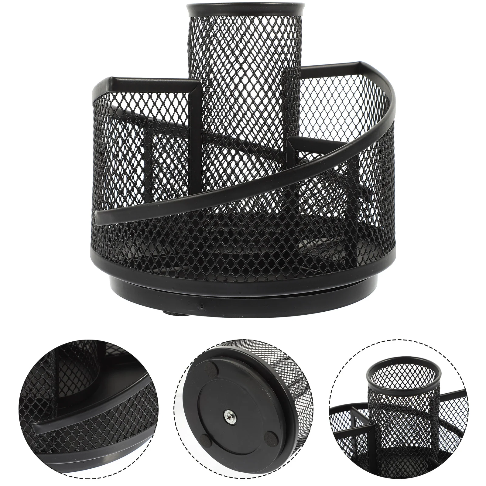 

Metal Pen Holder Desktop Organizer Household Supplies Multifunction Iron Rotating Office