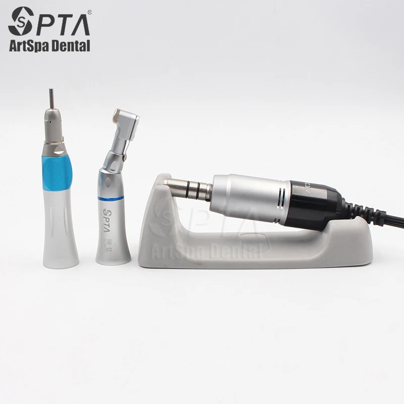 SPTA Dental Lab Micromotor Polisher Handpiece With Contra Angle & Straight Turbine SEAYANG MARATHON 3 Dentist Electric Motor