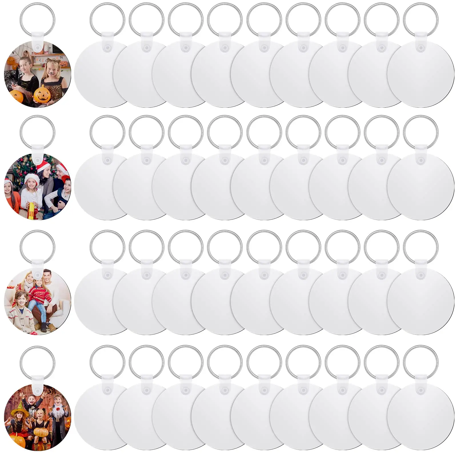 30 шт., двухсторонние заготовки для брелоков для сублимации 30 шт., двухсторонние заготовки для брелоков для сублимации