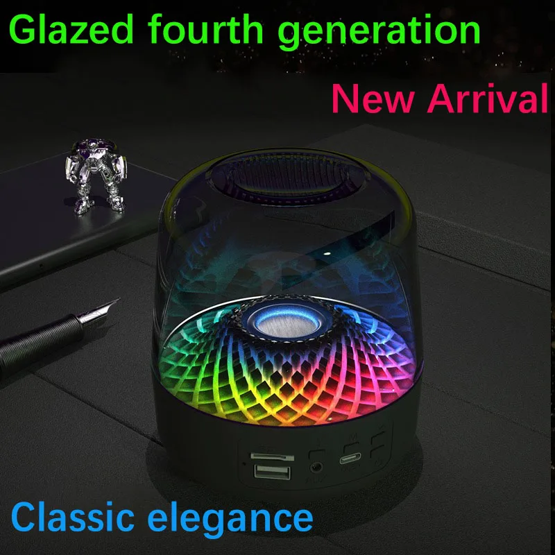 Глянцевый Bluetooth-динамик 4-го Поколения 2024 Тяжелые Басы Беспроводной Прозрачный
