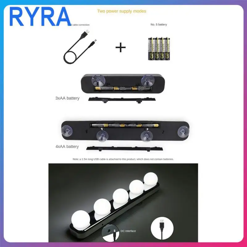 

Low Power Consumption Rearview Mirror Lamps Multifunctional Stepless Dimming Led Mirror Lights Without Installation Touch Switch
