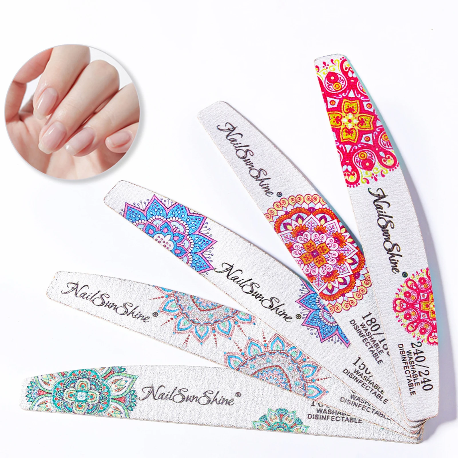 

Flower Manicure Nail File Buffer Practical Double-Sided Printed Nail Polisher Fingernail Pedicure Manicure PR Sale