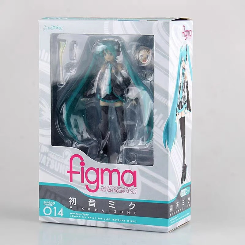Фигурка героя мультфильма Мику Хацунэ, 15 см, Figma 014, статуя манги стоя, ПВХ экшн-фигурка, Коллекционная модель, кукла, подарки