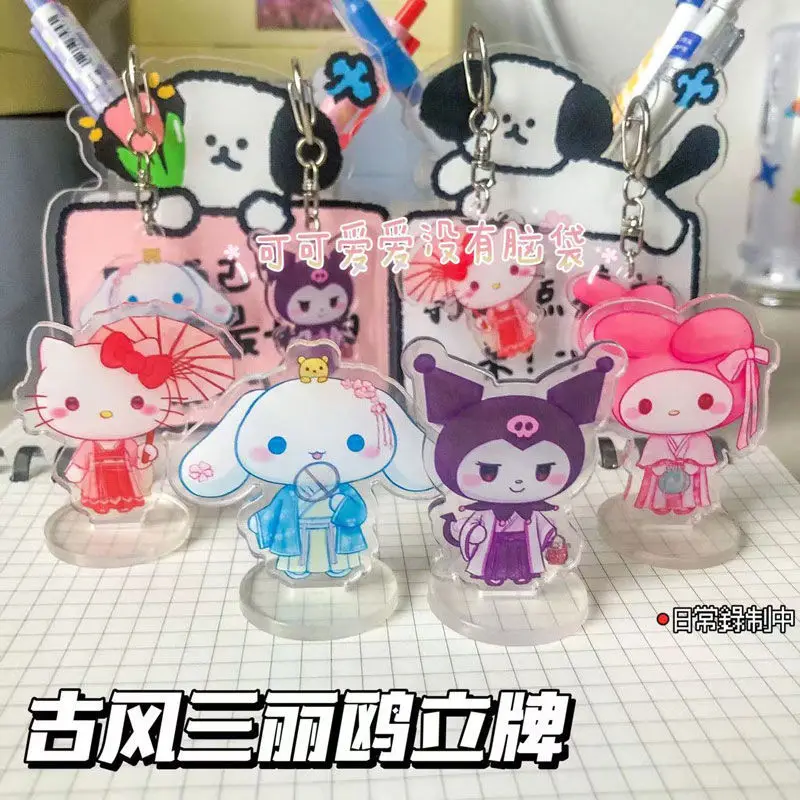 

Kawaii My Melody Cinnamoroll Kuromi KT милый мультяшный Новый Античный Держатель для платья креативный Настольный акриловый орнамент подарок на день рожден...