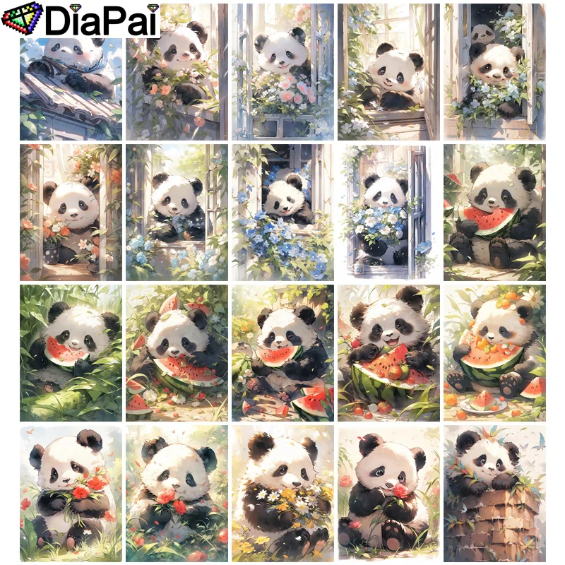 

DIAPAI Diamond Painting "Animal Panda" DIY 5D Diamond Embroidery Sale Full Set Rhinestone Cross Stitch Home Decor