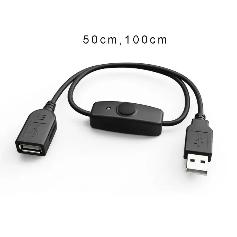 

Data Sync USB 2.0 Extender Cord USB Extension Cable With ON OFF Switch LED Indicator for Raspberry Pi PC USB Fan LED Lamp USB