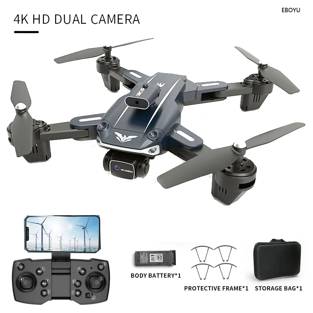 

JJRC H109 RC Drone + 4 sides Avoid Obstacle WiFi FPV ESC 4K Dual Cams Optical Flow Altitude Hold Return RC Quadcopter Drone RTF