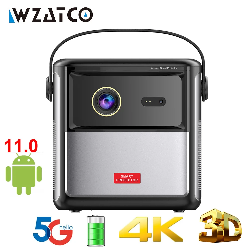 WZATCO S90 3D 4K кинотеатр Android 11 0 Wi-Fi мини-портативный 1080P домашний