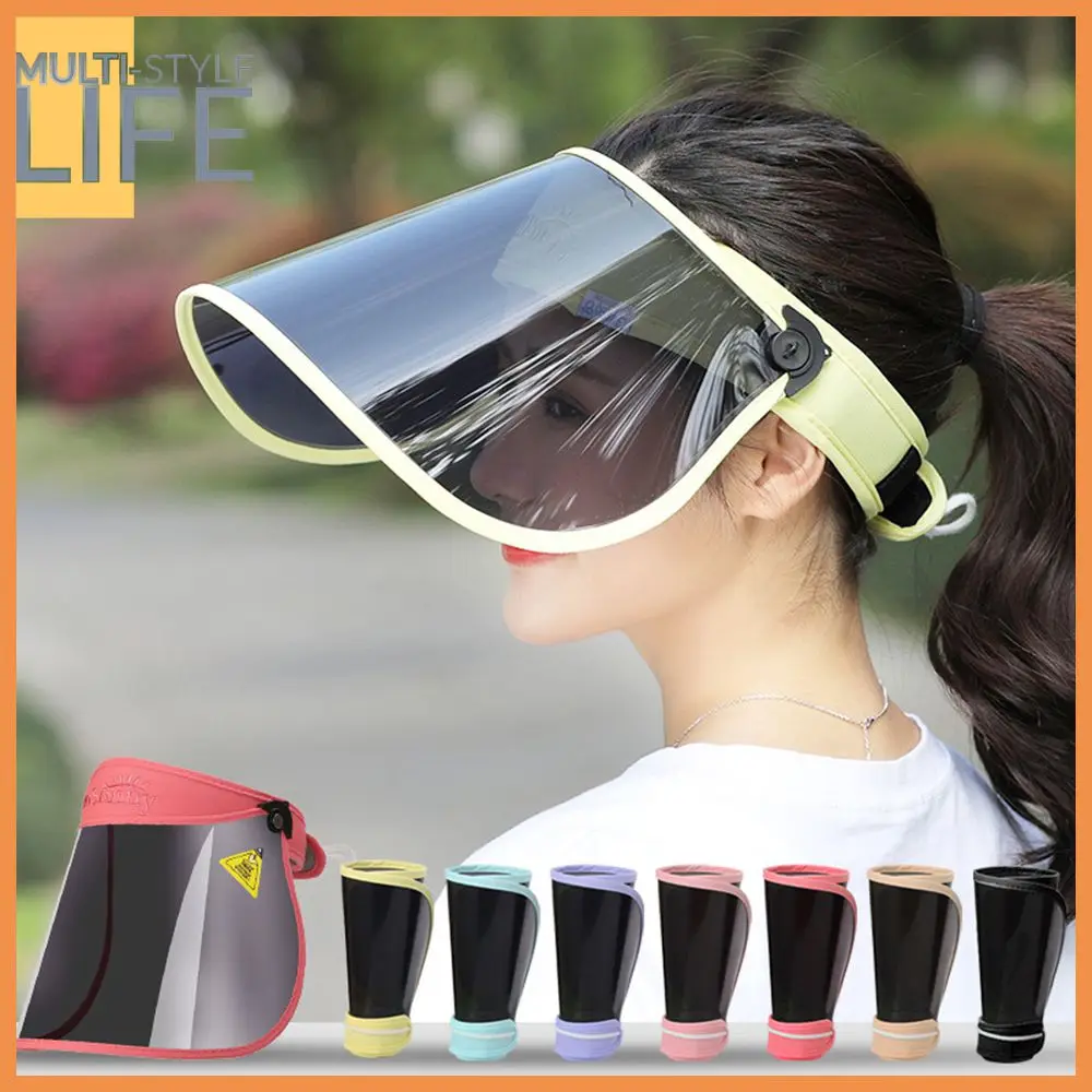 

1PC Adult Summer Sun Protection Ultraviolet Polarized Sun Visor Hats Women Men Outdoor Travel Fishing Biking Cover Face Sun Hat