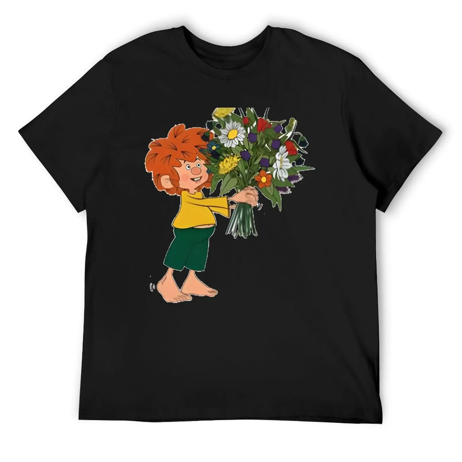 Футболка Pumuckl h?lt Blumen с рисунком винтажные топы корейские модные забавные