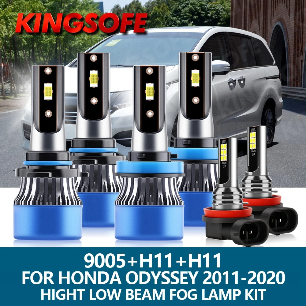 

6Pcs Car Light LED Headlight 9005 HB3 H11 20000Lm 110W CSP Chips Hight Low Beam Bulbs Fog Light Kit For Honda Odyssey 2011-2020