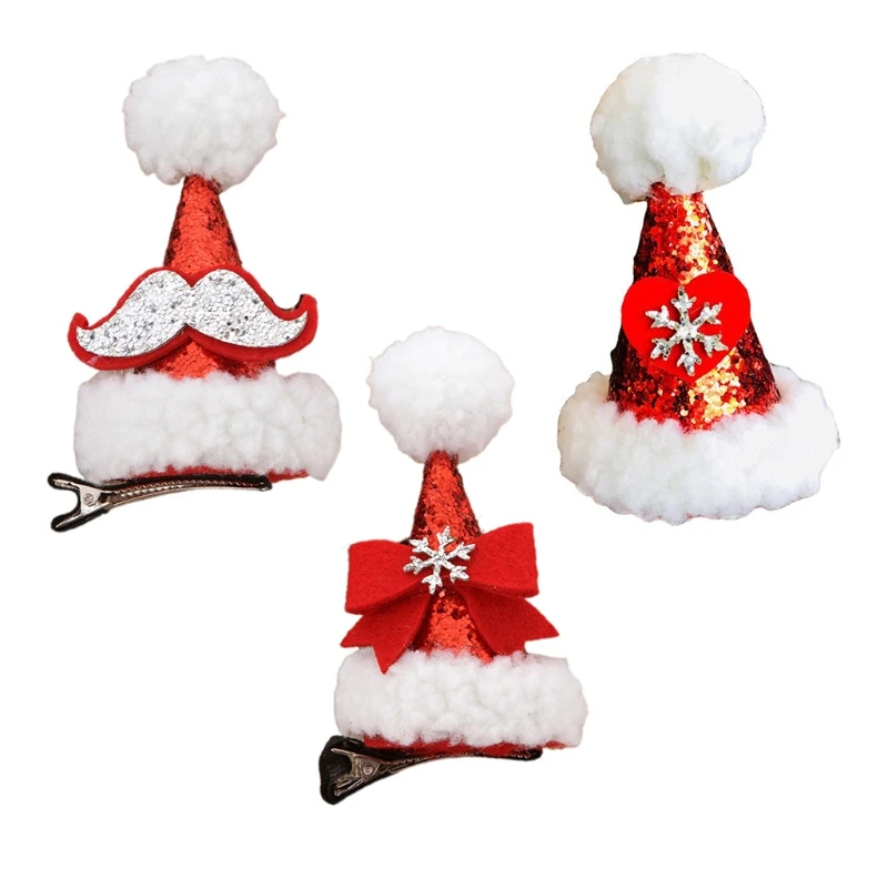 

Милые заколки для волос для девочек, мультяшное украшение для волос, рождественские товары для волос в форме сердца