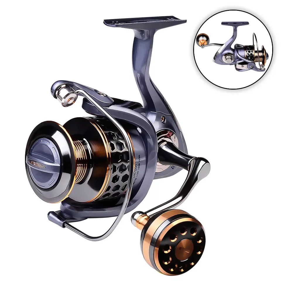 Fishing Reel 2000-7000 Series Saltwater Reel 11-21KG Max Drag Metal Spool Spinning Reel Fishing Accessories Tackle Tools