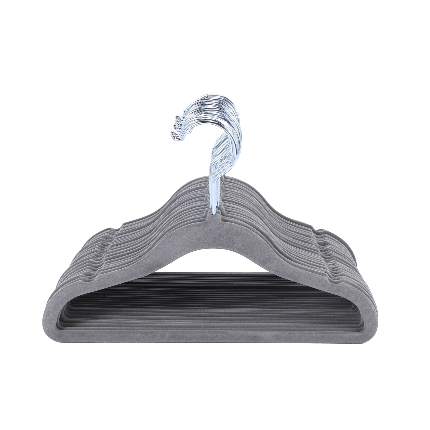 

Kids Velvet Non-Slip Clothes Hangers 30-Pack Grey